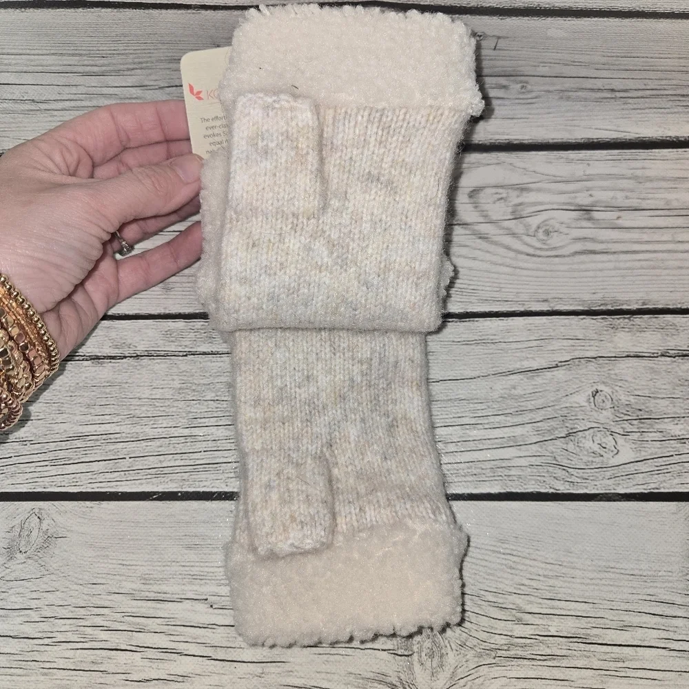 Koolaburra by UGG Women’s Cable Fingerless Gloves Nimbus One Size New